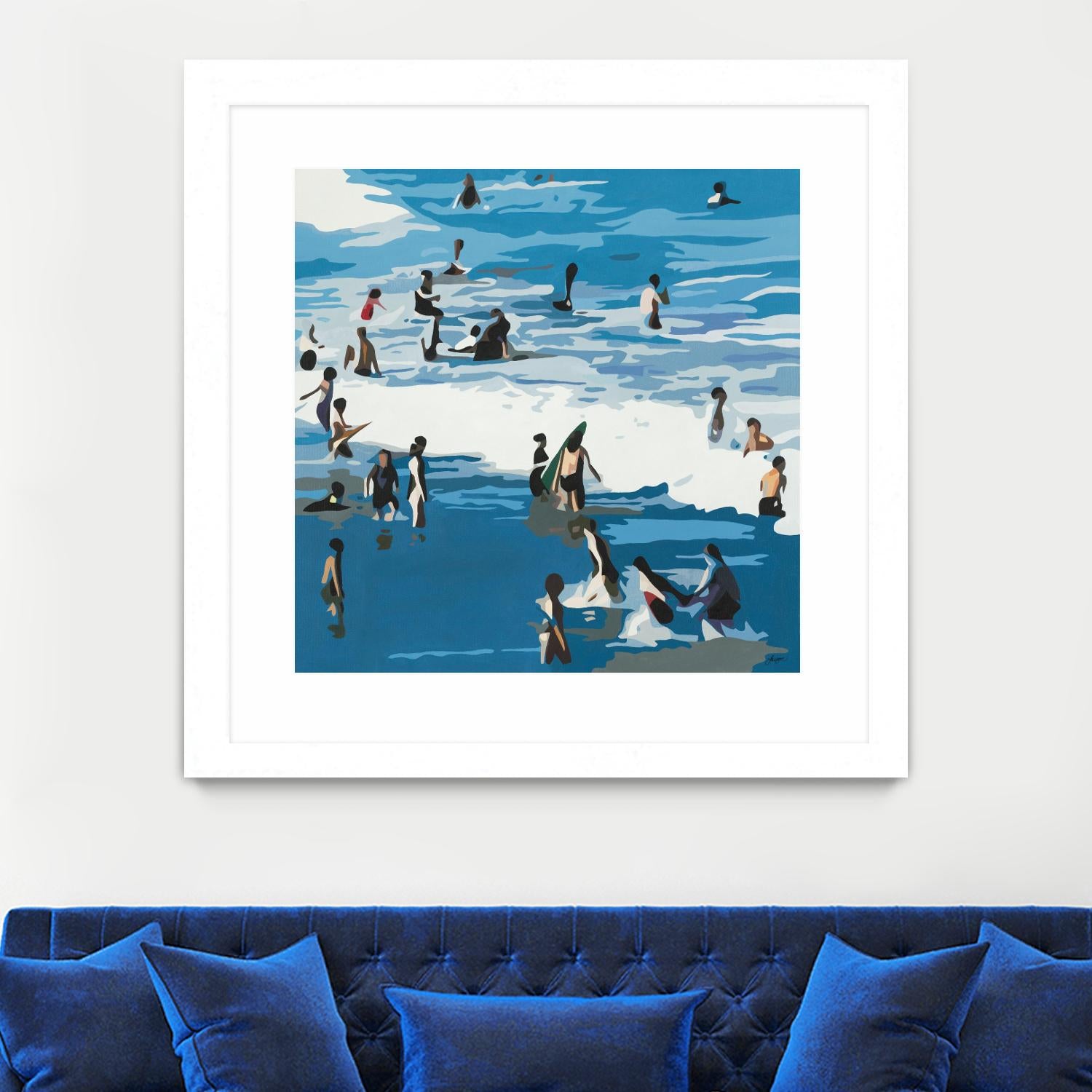 Surf's Up by Beth Ann Lawson on GIANT ART - blues coastal waves