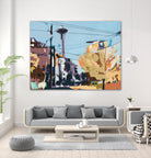 Eye Of The Needle by Beth Ann Lawson on GIANT ART - blues cityscapes space needle