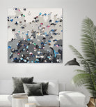 Crowd Sourcing by Beth Ann Lawson on GIANT ART - grays figurative crowd