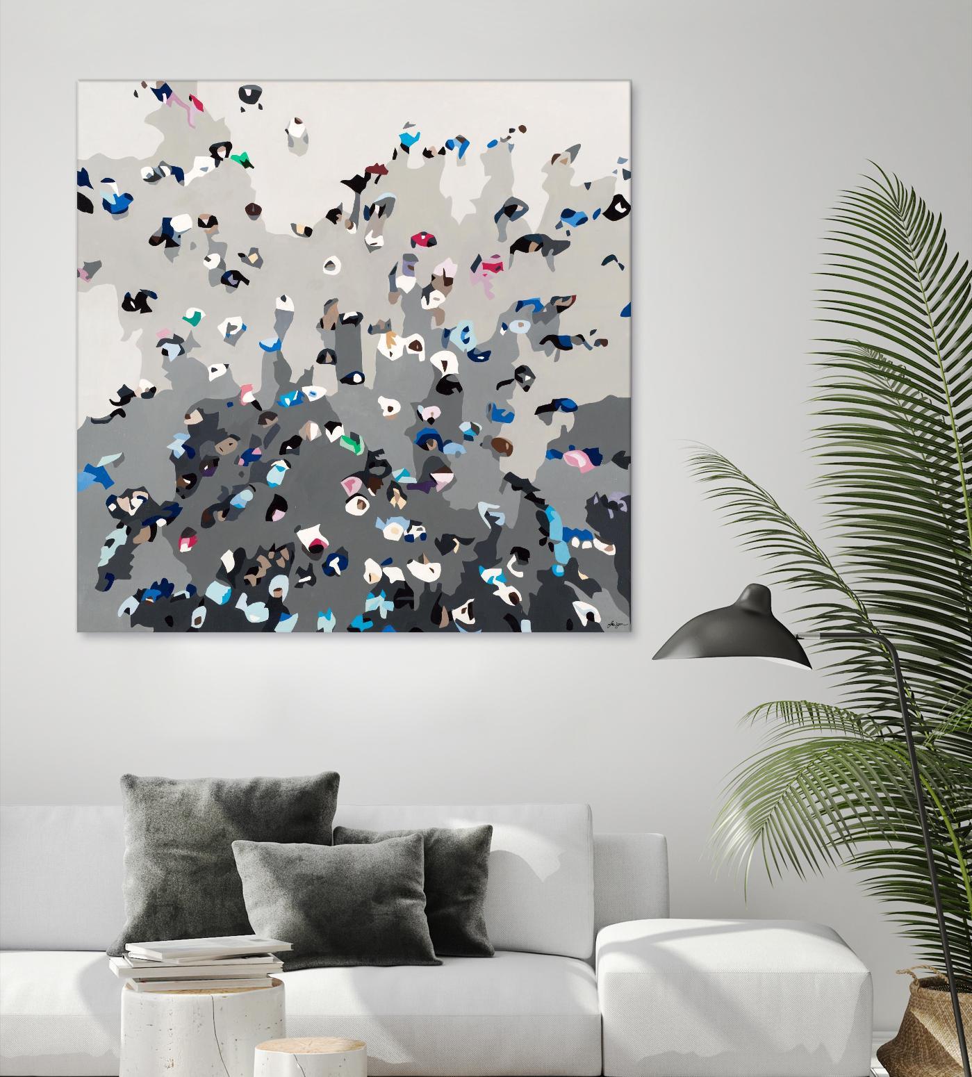 Crowd Sourcing by Beth Ann Lawson on GIANT ART - grays figurative crowd