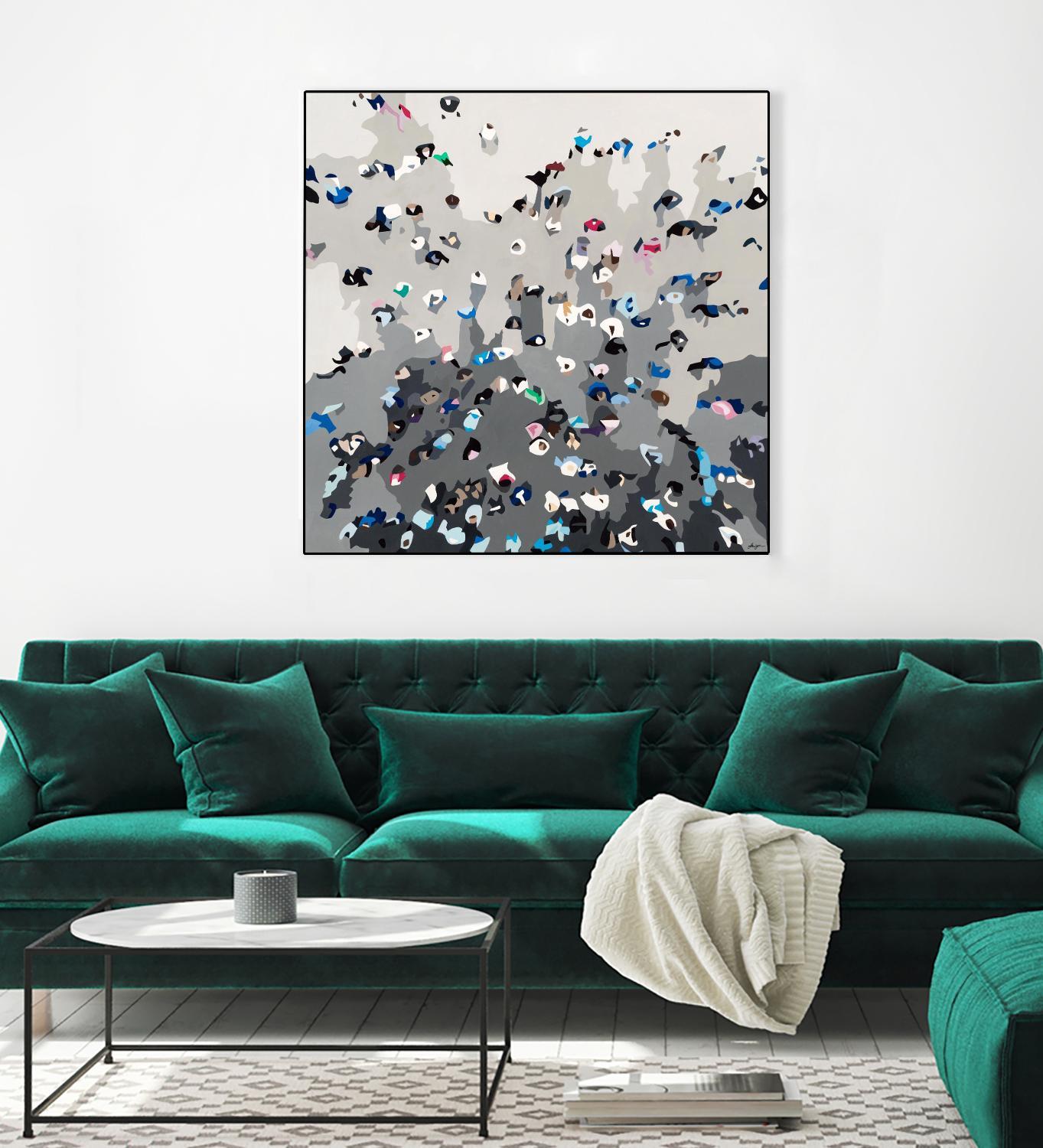Crowd Sourcing by Beth Ann Lawson on GIANT ART - grays figurative crowd