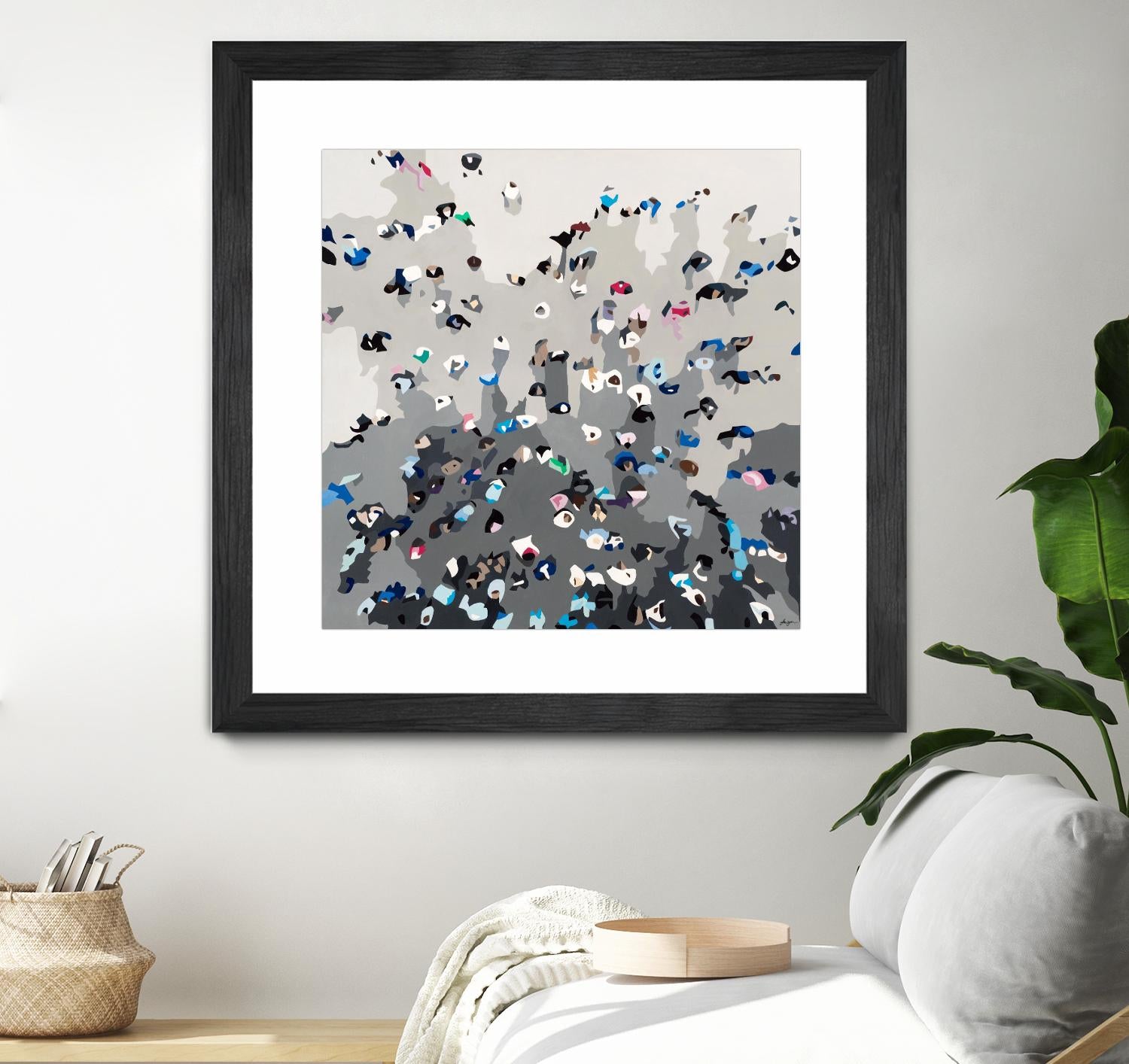 Crowd Sourcing by Beth Ann Lawson on GIANT ART - grays figurative crowd