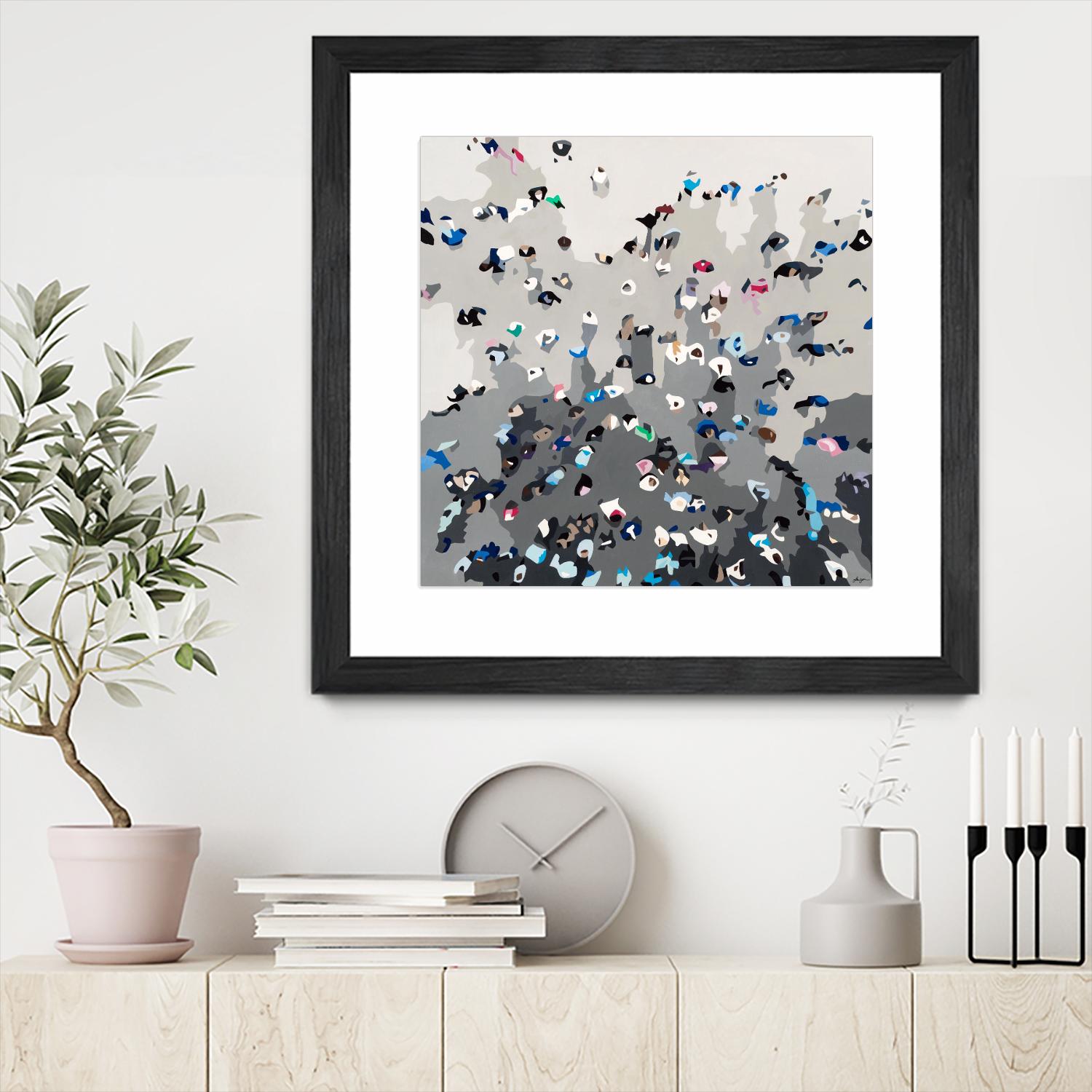Crowd Sourcing by Beth Ann Lawson on GIANT ART - grays figurative crowd