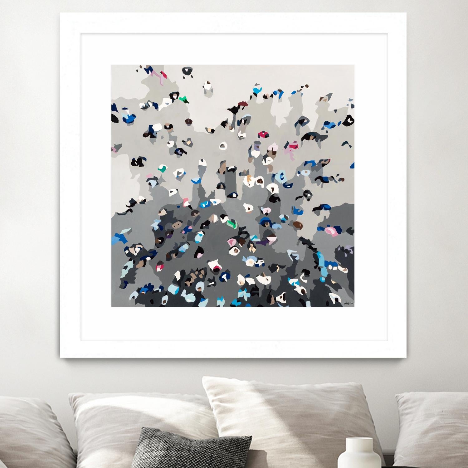 Crowd Sourcing by Beth Ann Lawson on GIANT ART - grays figurative crowd