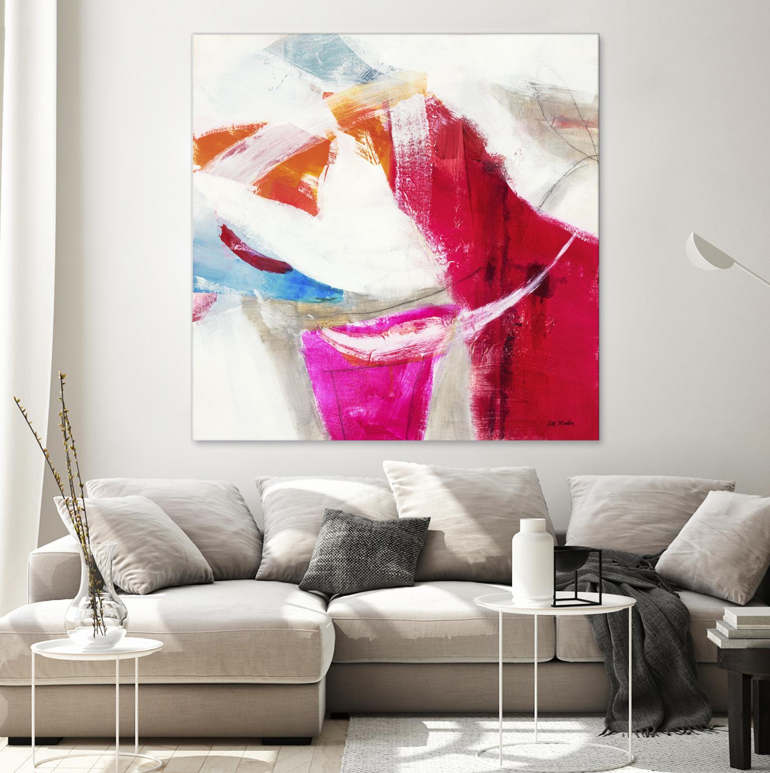 Slow Red Drift V3 by Jill Martin on GIANT ART - pinks abstract