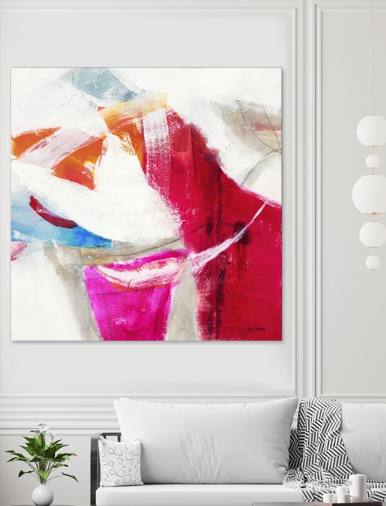 Slow Red Drift V3 by Jill Martin on GIANT ART - pinks abstract