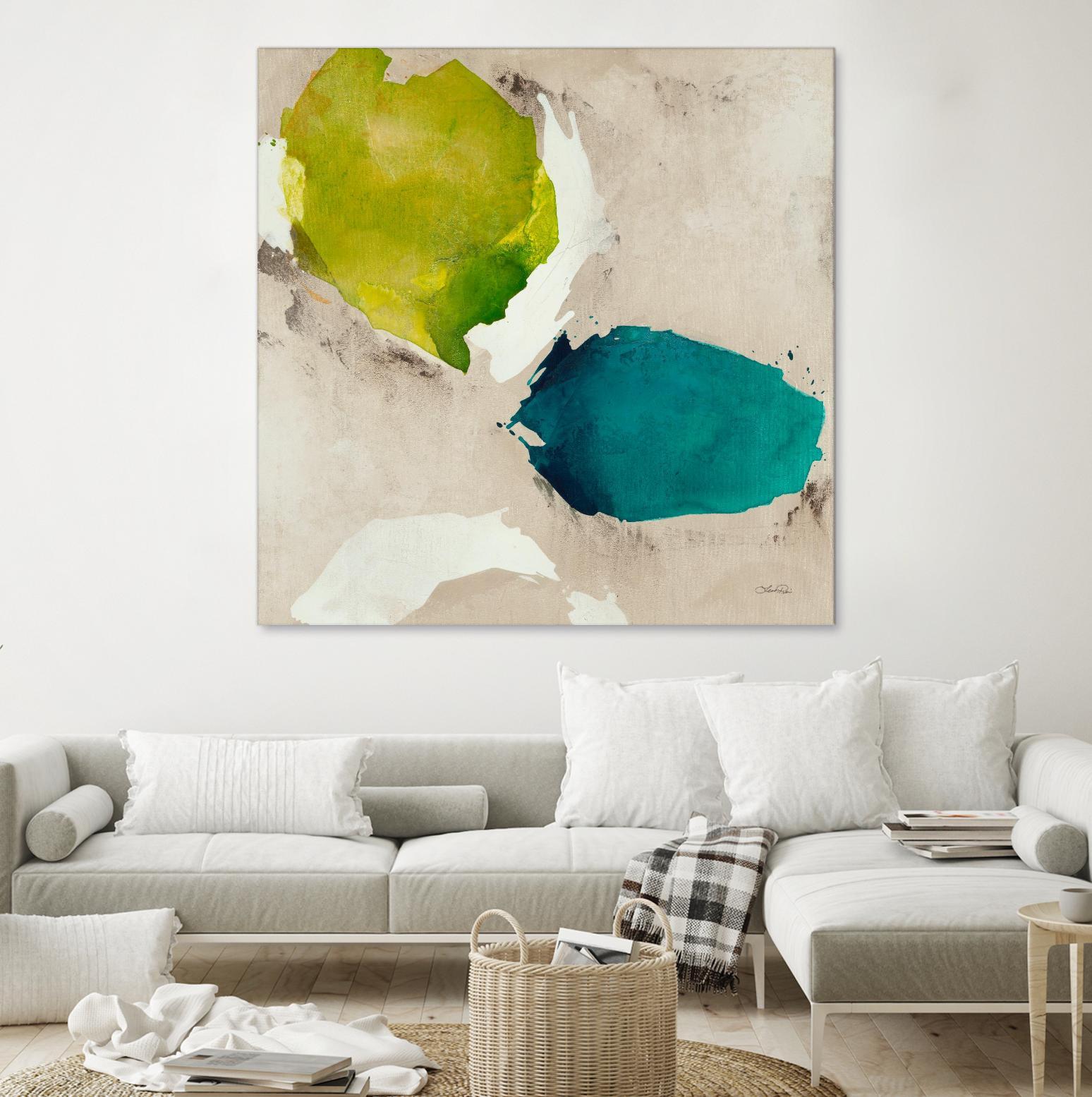 Connected I by Leah Rei on GIANT ART - greens abstract green