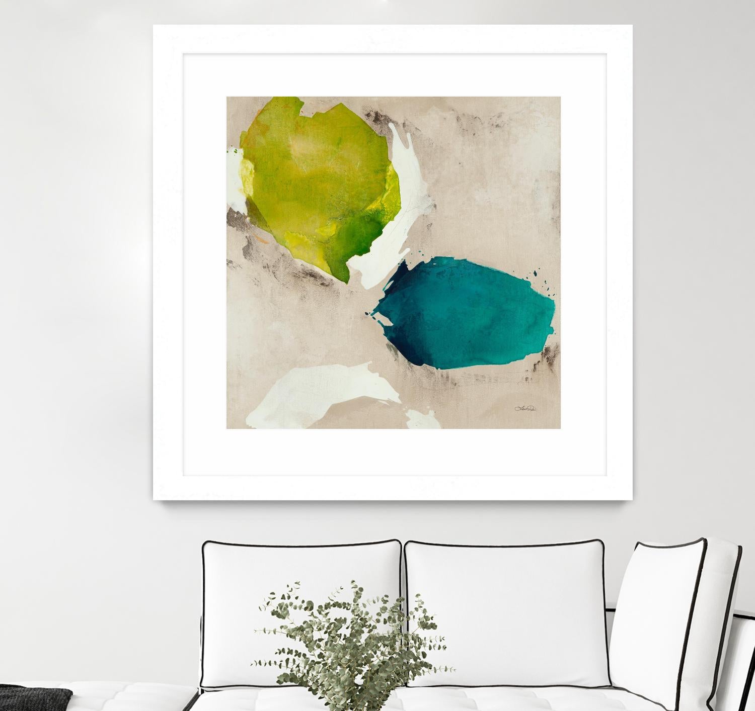 Connected I by Leah Rei on GIANT ART - greens abstract green