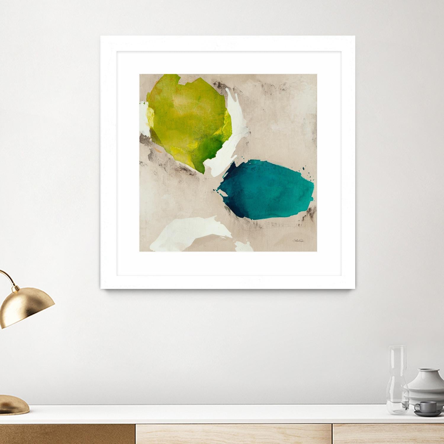 Connected I by Leah Rei on GIANT ART - greens abstract green