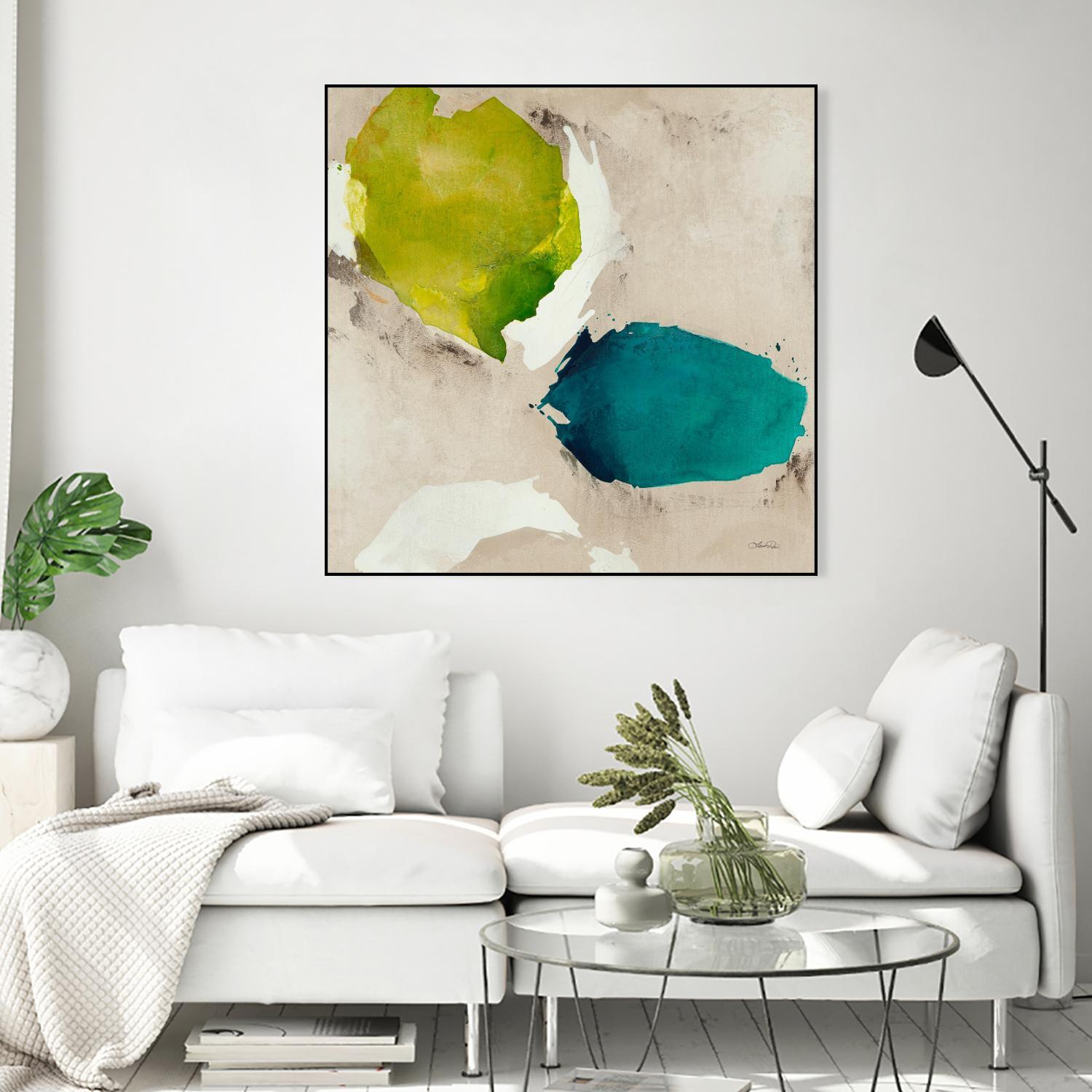 Connected I by Leah Rei on GIANT ART - greens abstract green