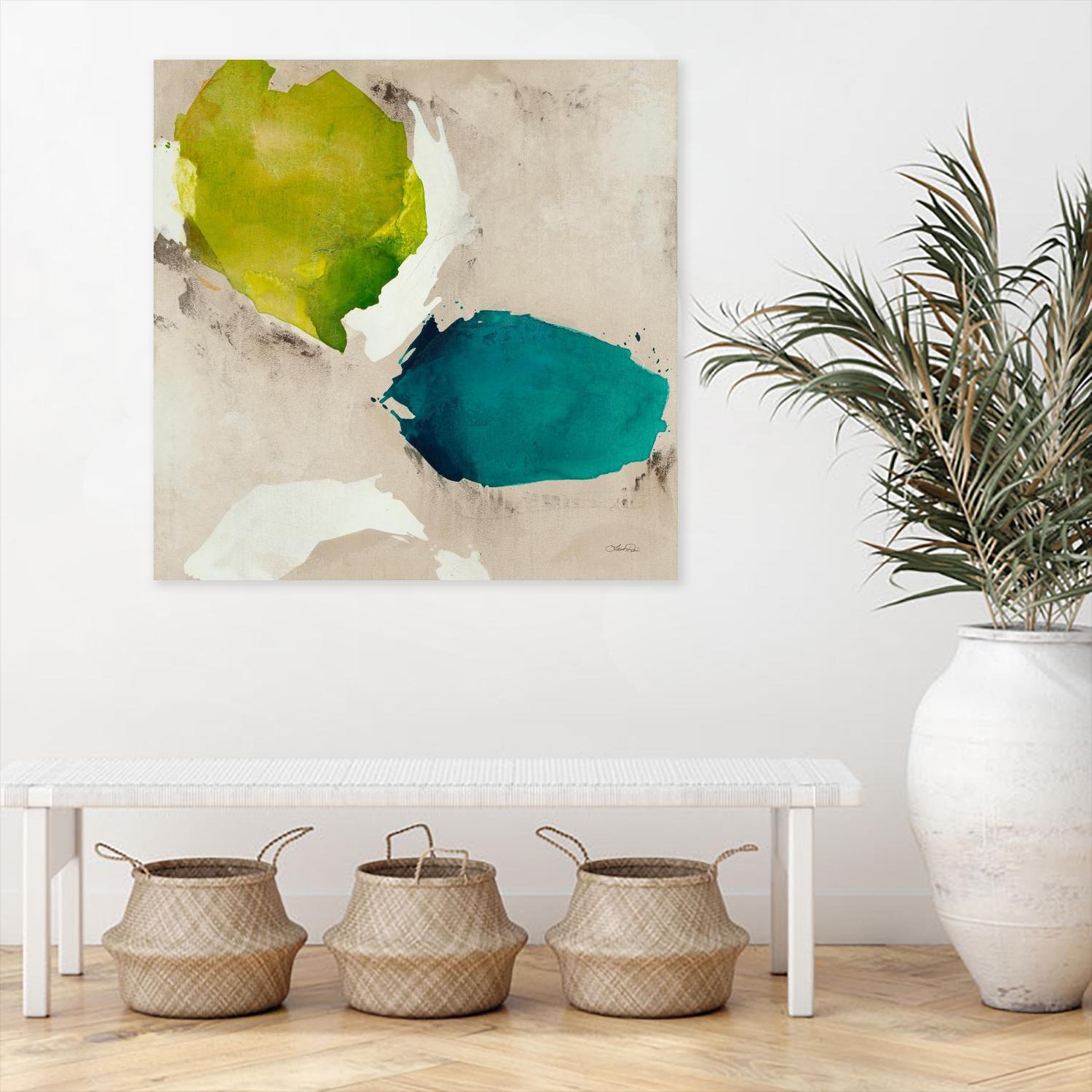 Connected I by Leah Rei on GIANT ART - greens abstract green