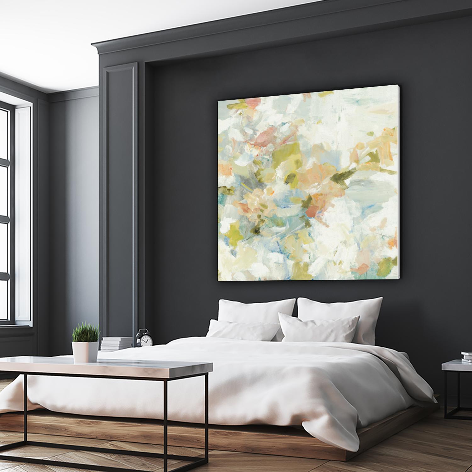 Rhythm & Flow V1 by Lisa Ridgers on GIANT ART - greens geometric shapes