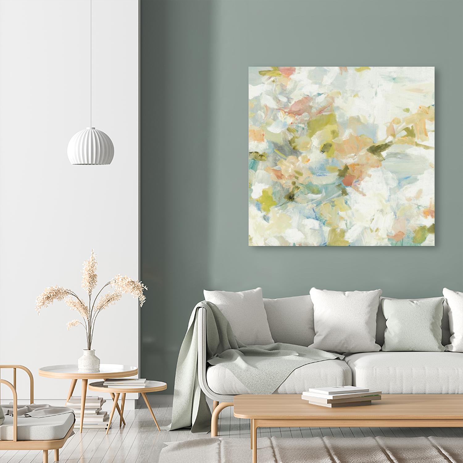 Rhythm & Flow V1 by Lisa Ridgers on GIANT ART - greens geometric shapes