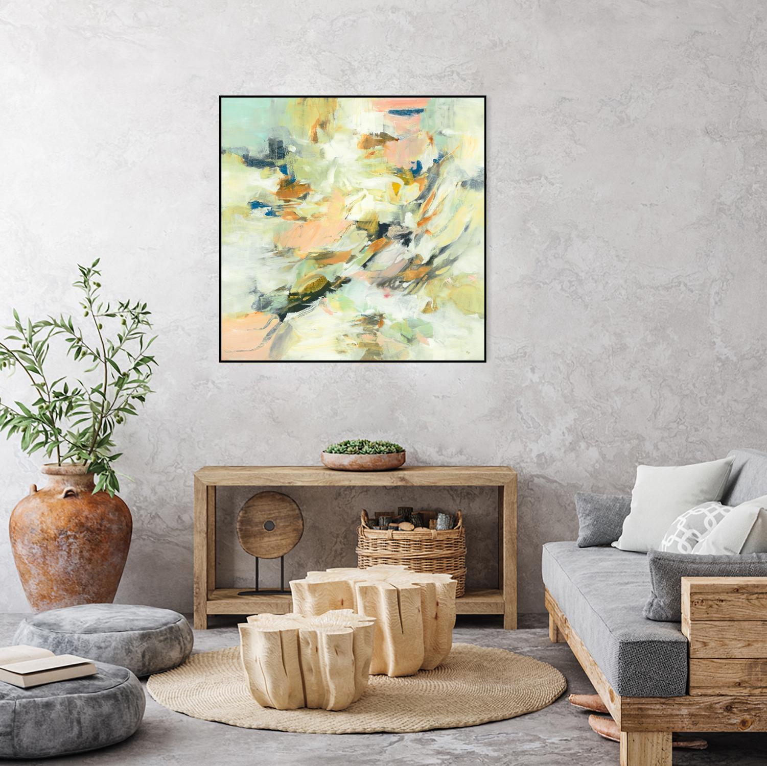 Into The Calm by Lisa Ridgers on GIANT ART - greens abstract pales