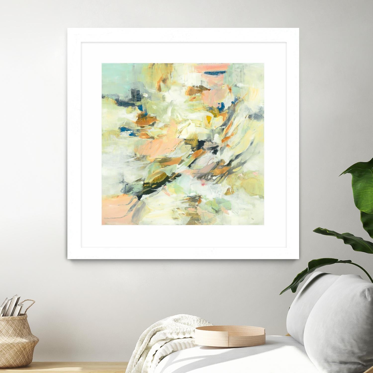 Into The Calm by Lisa Ridgers on GIANT ART - greens abstract pales