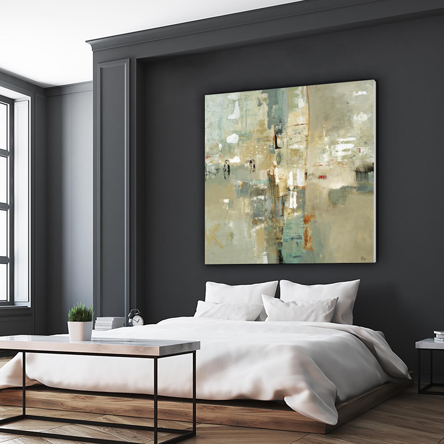 Meet in the Middle by Lisa Ridgers on GIANT ART - beige abstract