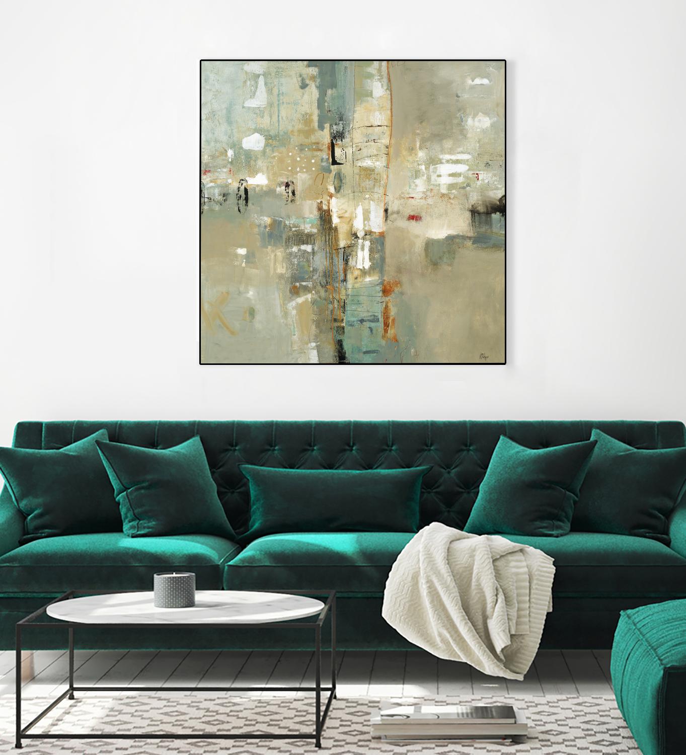 Meet in the Middle by Lisa Ridgers on GIANT ART - beige abstract