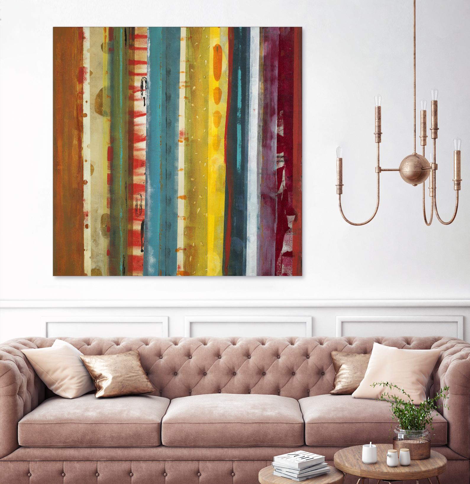 Bold Lanes by Lisa Ridgers on GIANT ART - yellow abstract