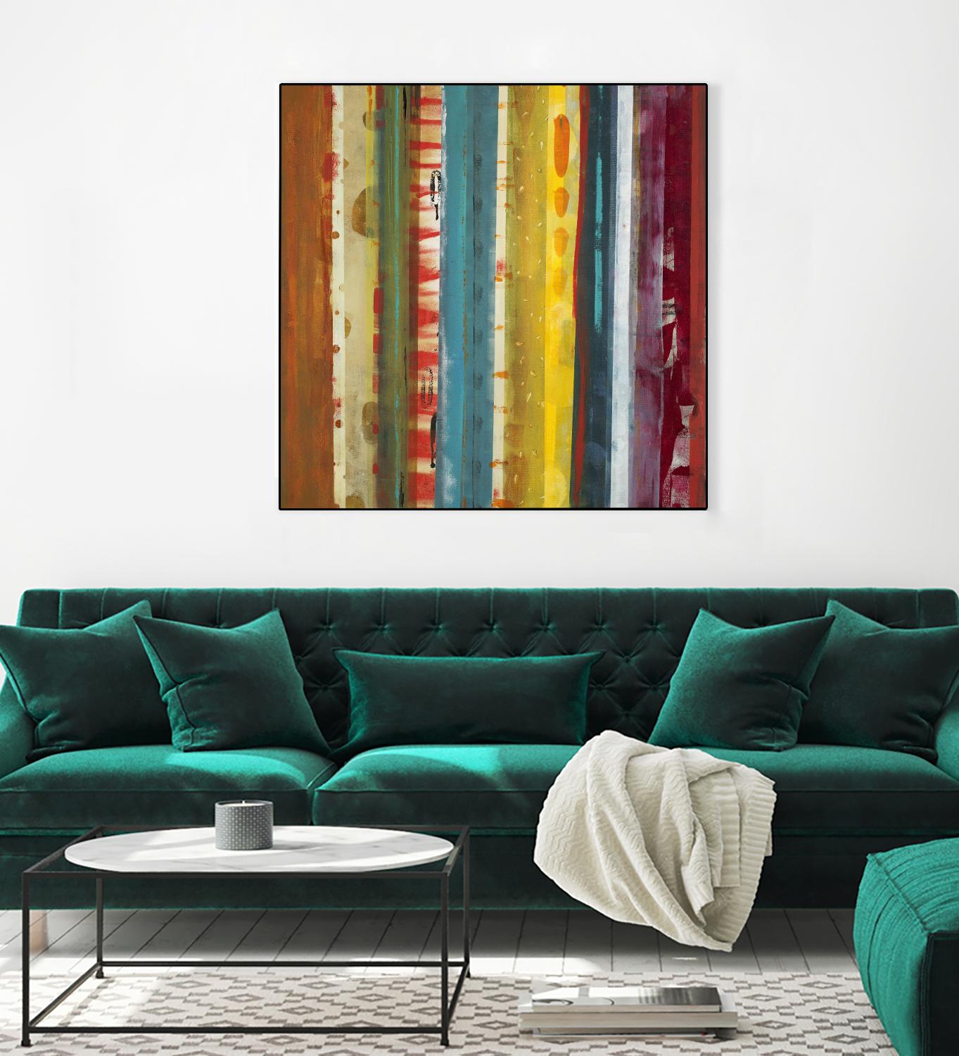Bold Lanes by Lisa Ridgers on GIANT ART - yellow abstract