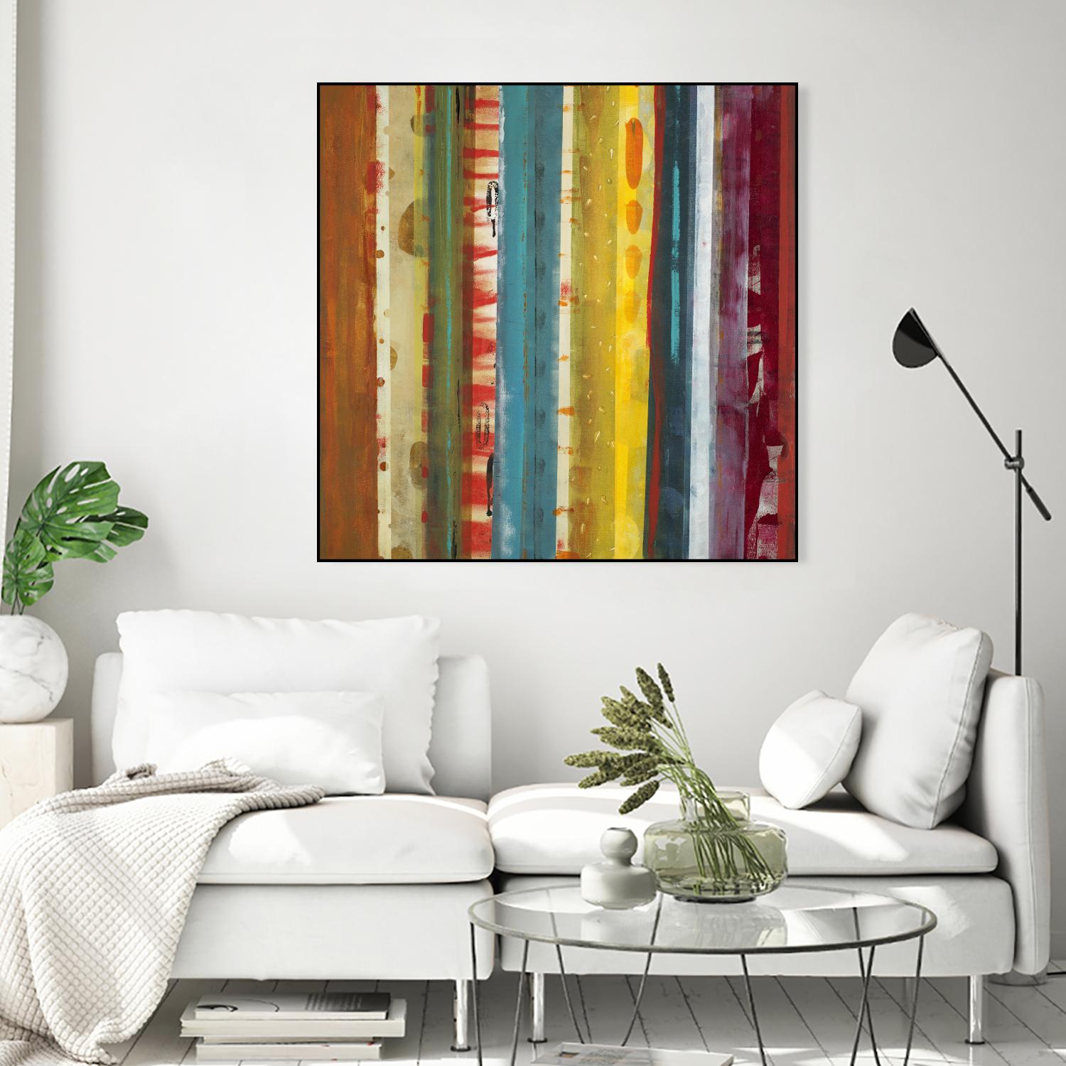 Bold Lanes by Lisa Ridgers on GIANT ART - yellow abstract