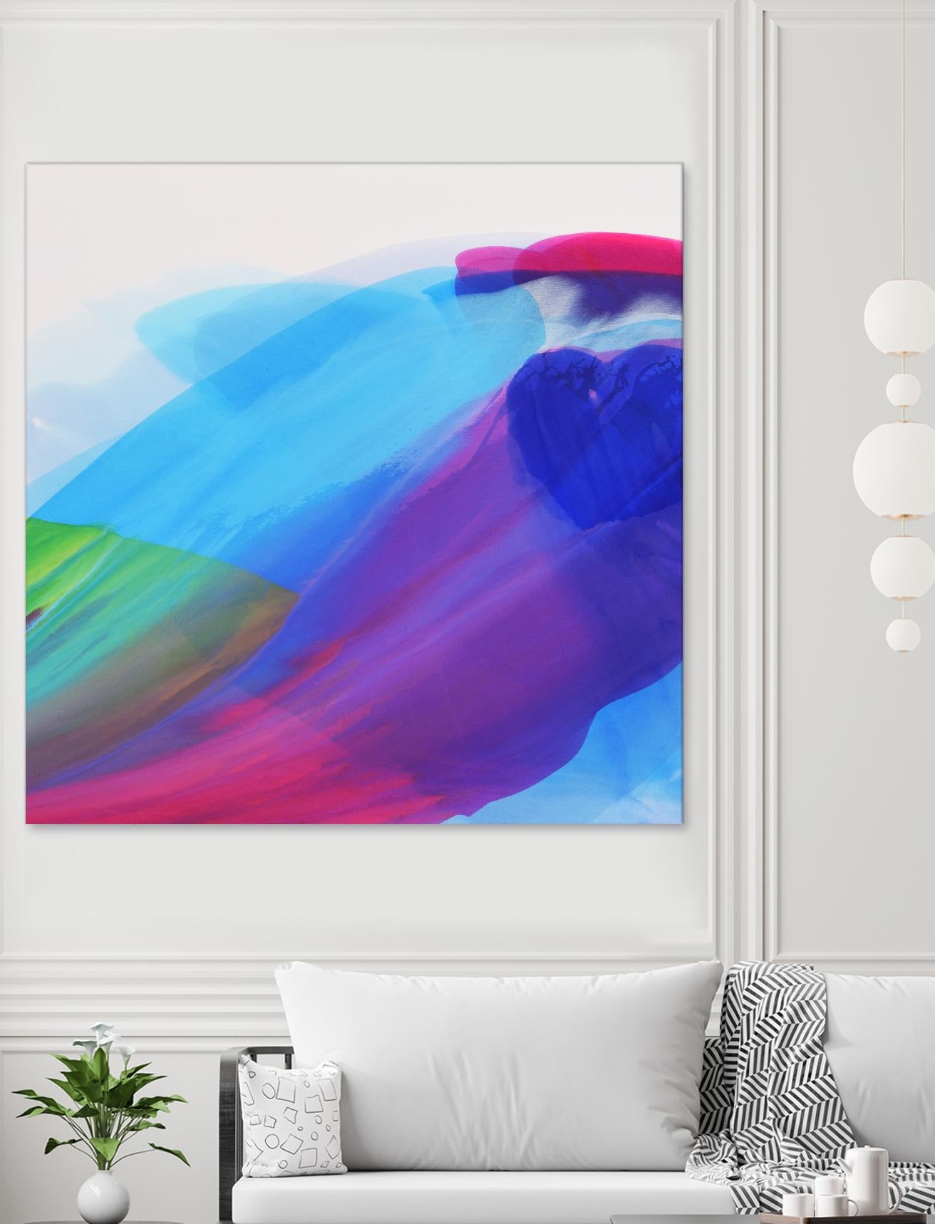 Spiritual Journey I by Linda Stelling on GIANT ART - blues, purples fluid abstracts