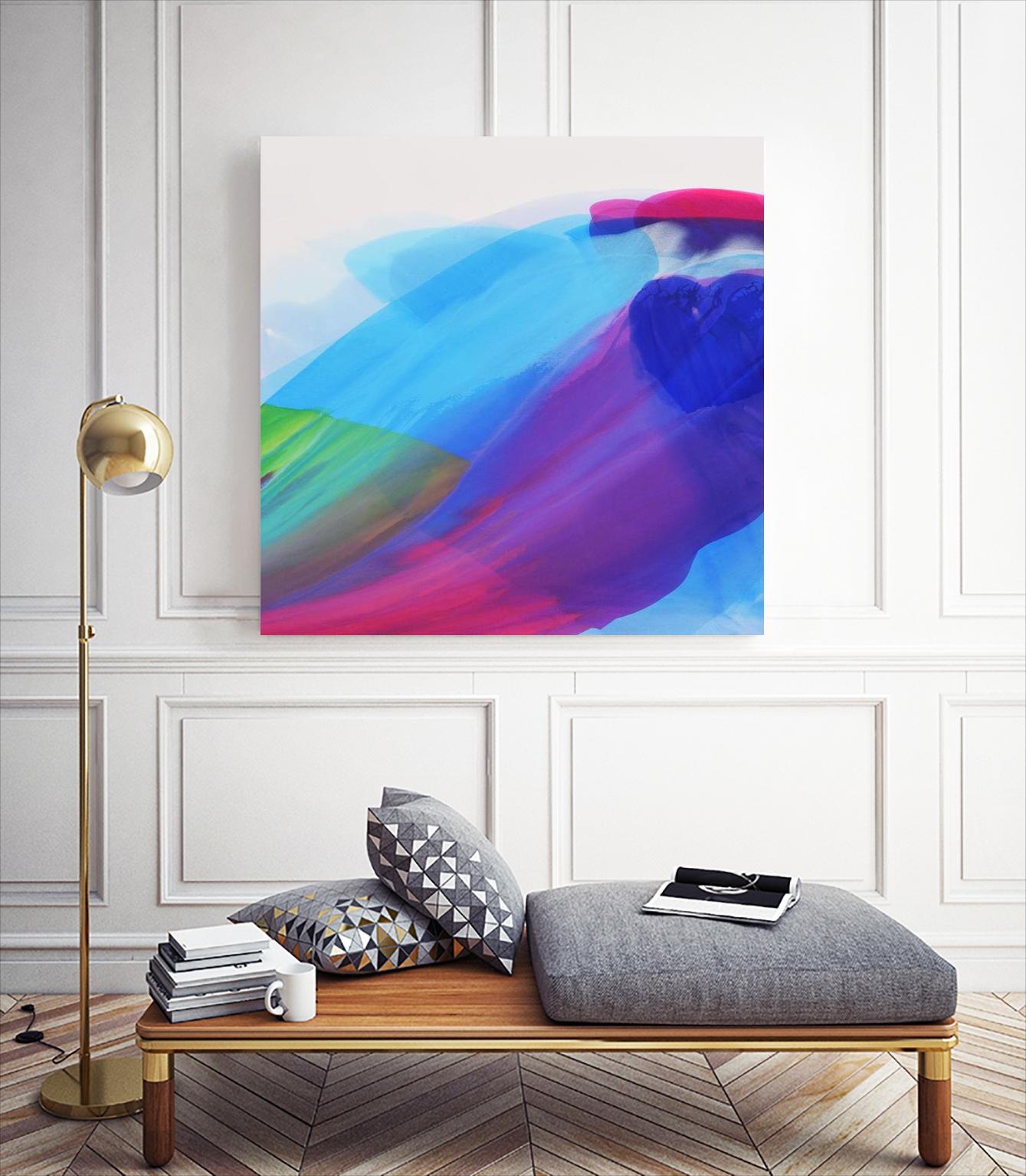 Spiritual Journey I by Linda Stelling on GIANT ART - blues, purples fluid abstracts