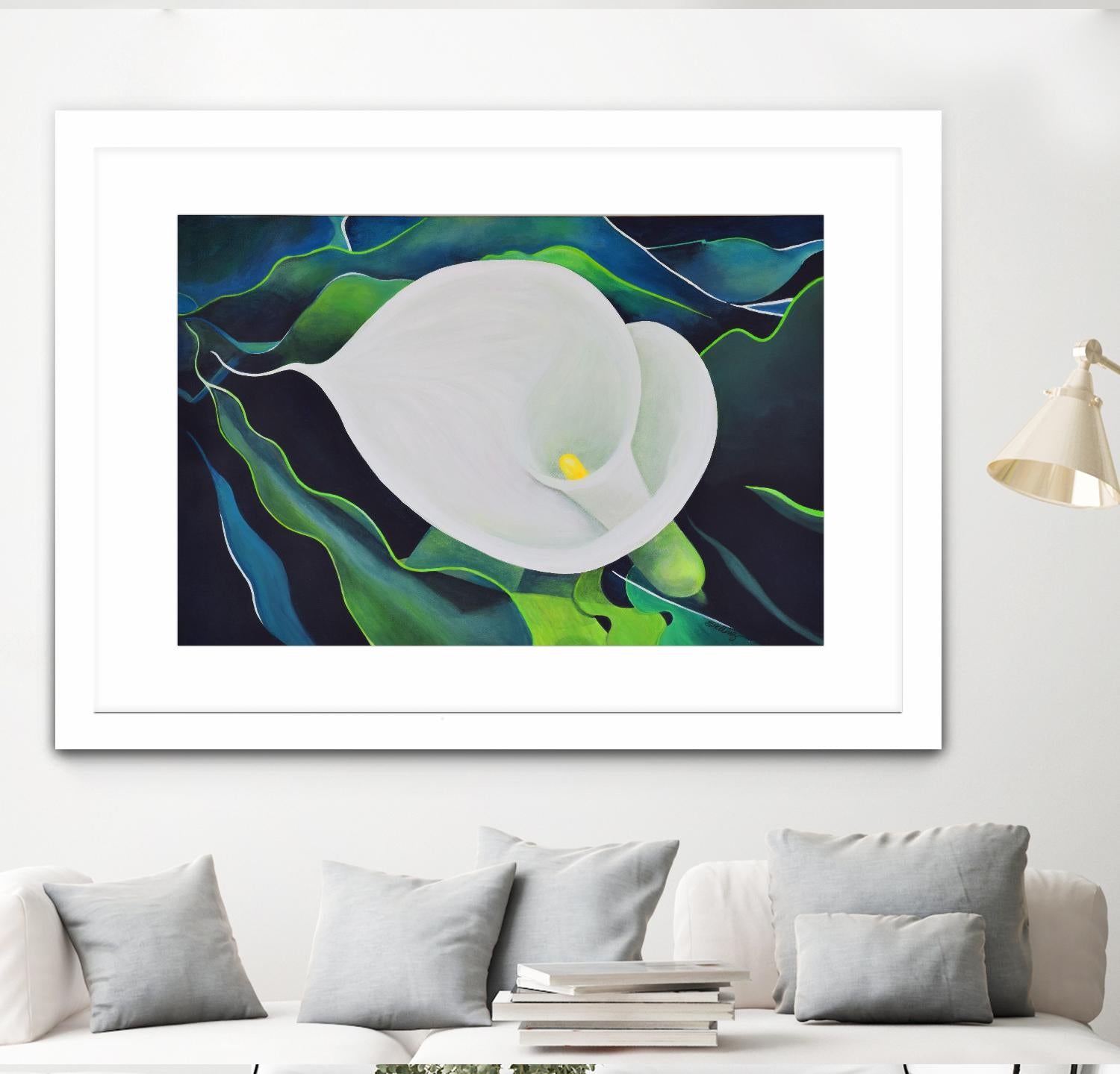 CALLA LILY by LINDA STELLING on GIANT ART - blue floral tropical floral