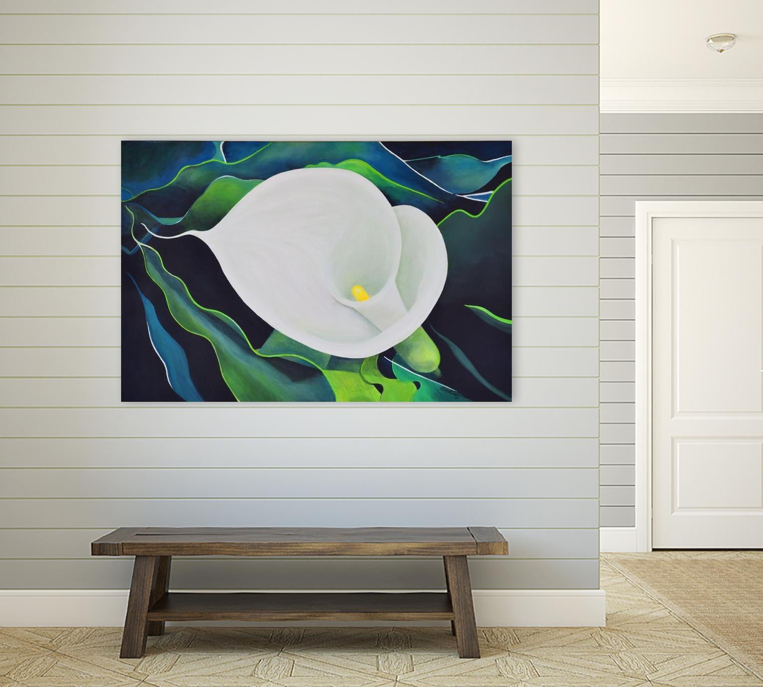 CALLA LILY by LINDA STELLING on GIANT ART - blue floral tropical floral