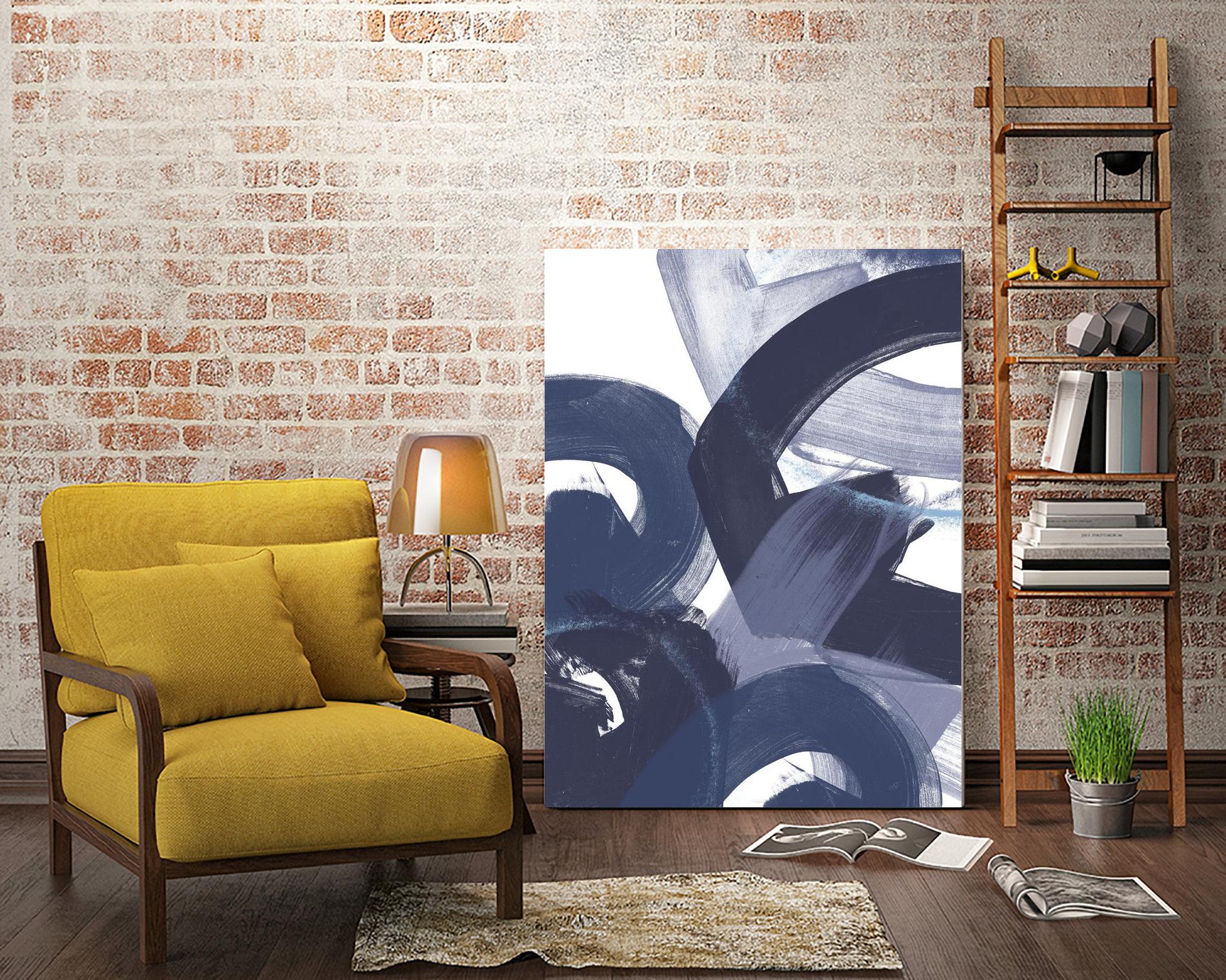 Blue on Blue II by June Erica Vess on GIANT ART - blue abstract