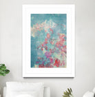 Embellished Teal Rose Garden I by Jennifer Goldberger on GIANT ART - blue abstract