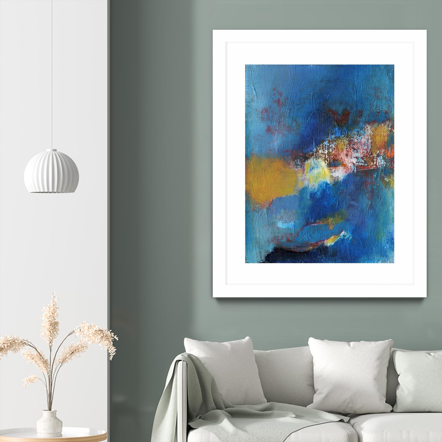 Rhapsody in Blue I by Jodi Fuchs on GIANT ART - blue abstract