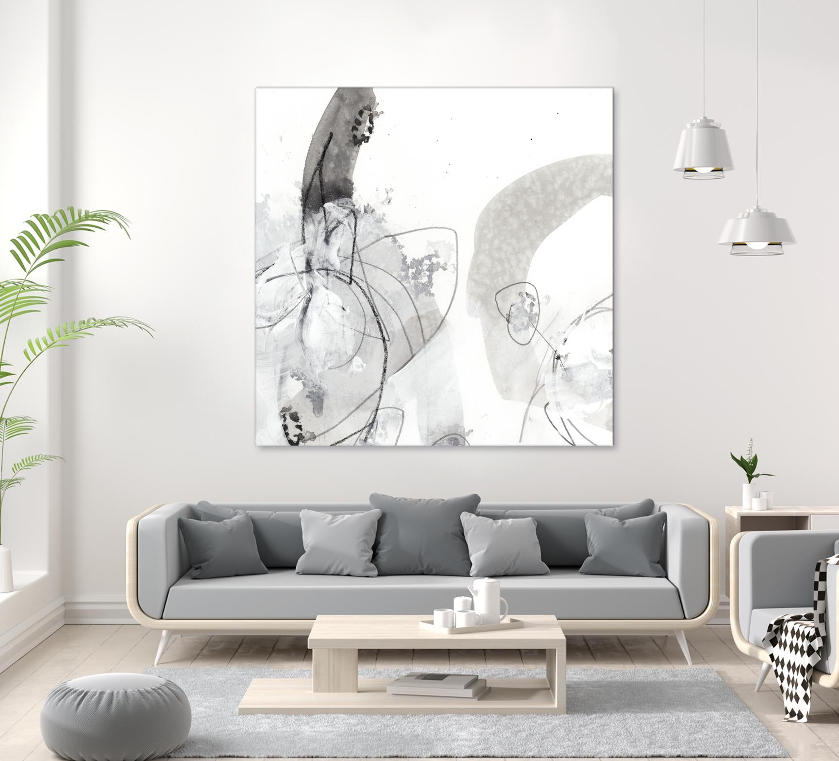 Monochrome Gestures III by June Erica Vess on GIANT ART - black abstract