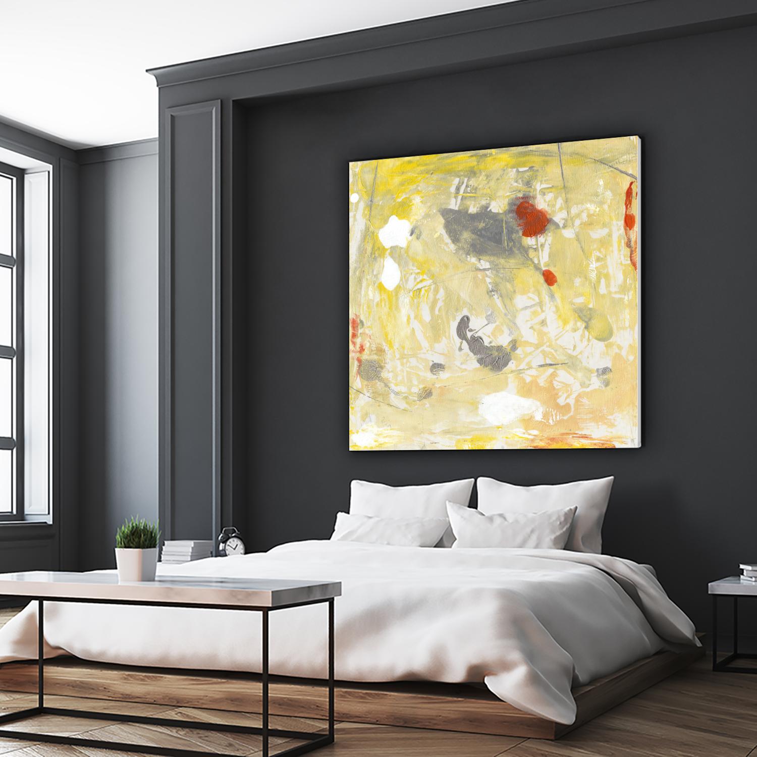Lemon Jostle I by Tim OToole on GIANT ART - yellow abstract
