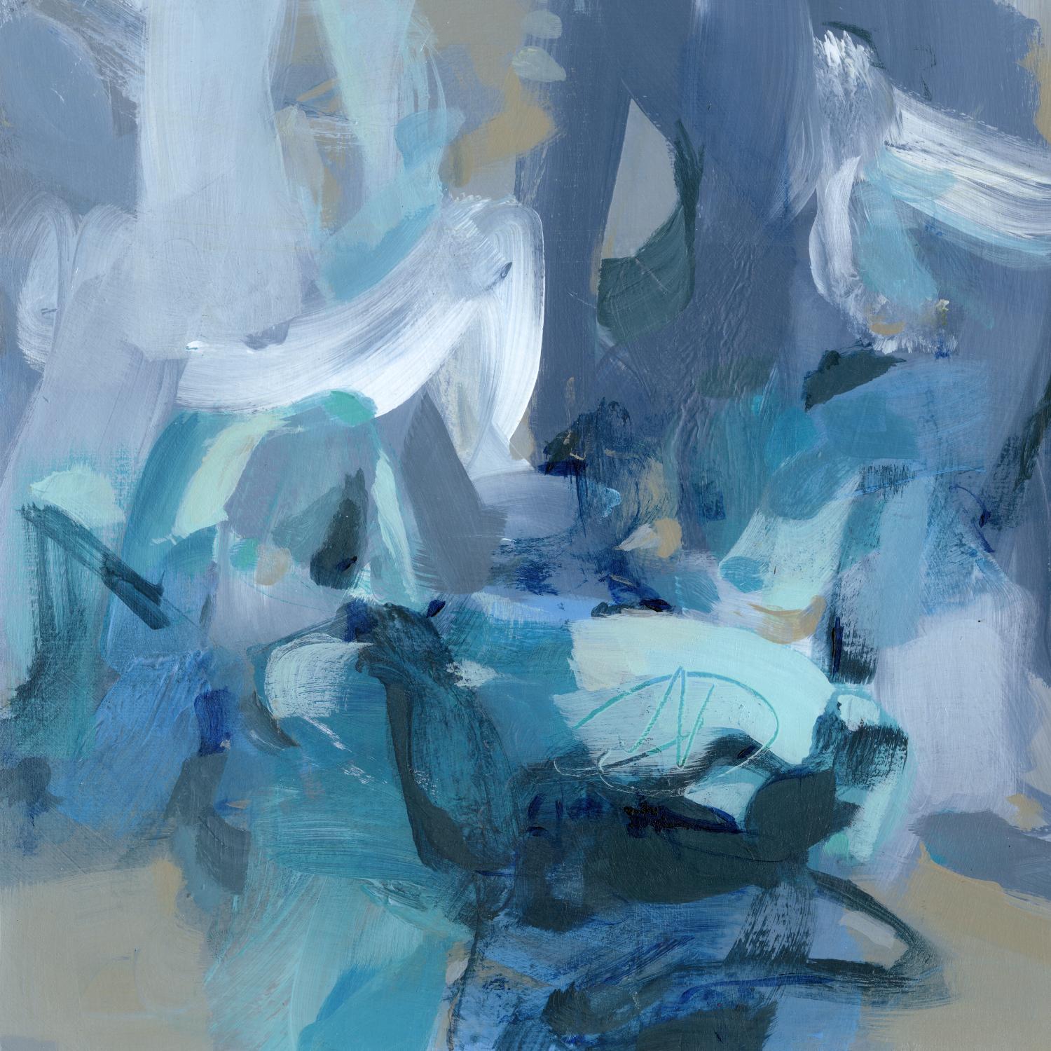 Abstract Blues II by Christina Long on GIANT ART - blue abstract