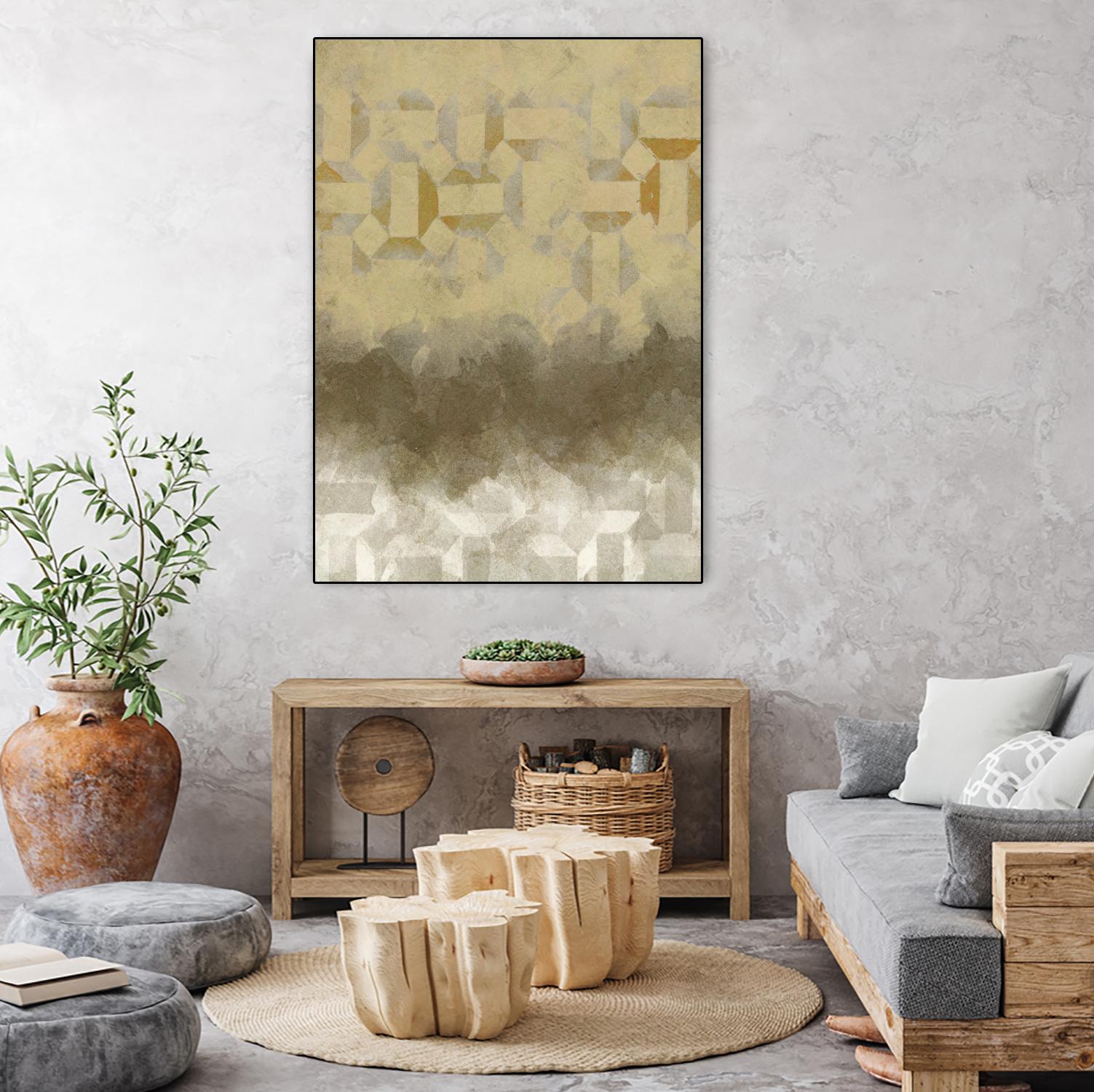 Shifting Earth II by Alonzo Saunders on GIANT ART - yellow abstract