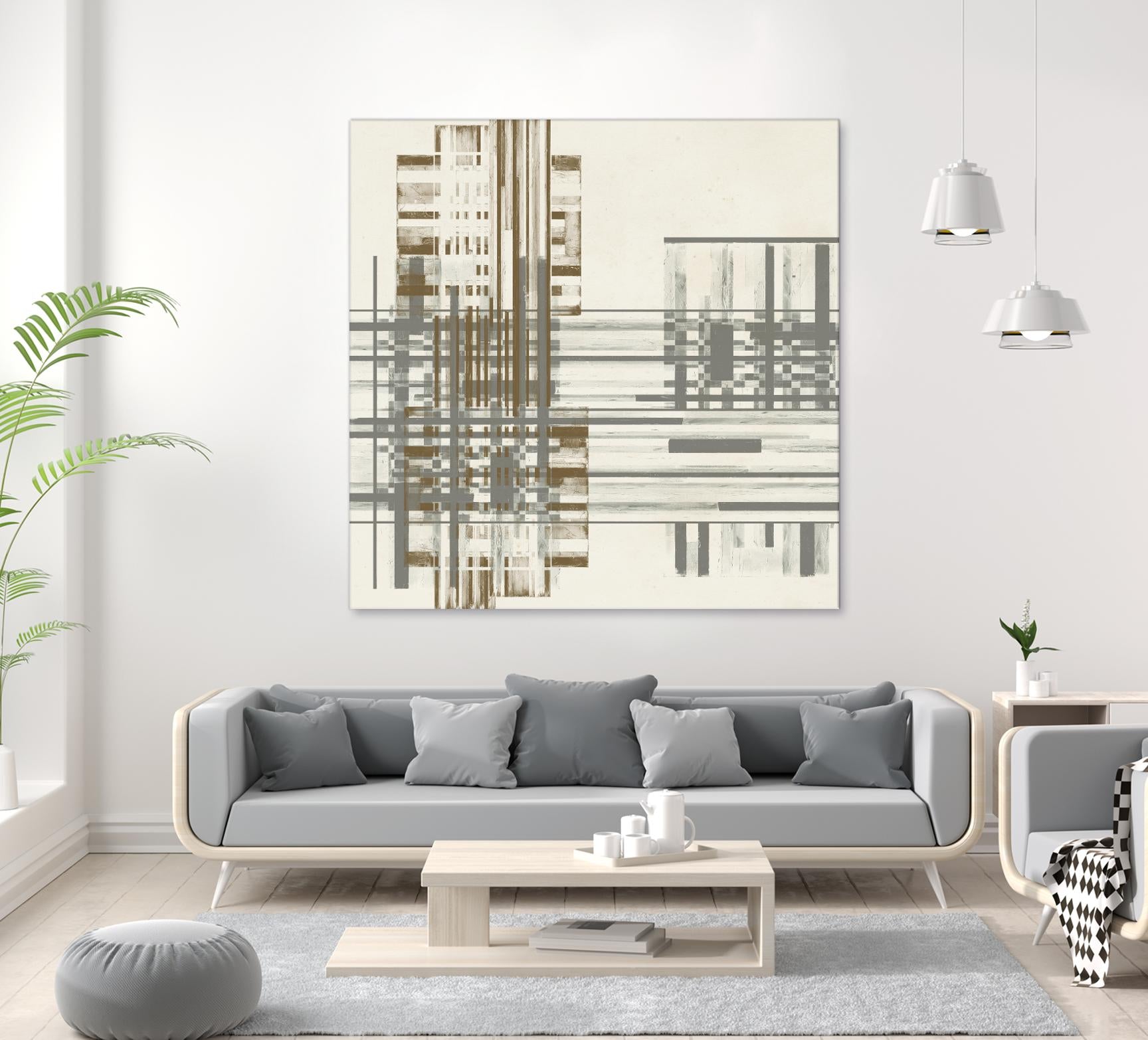 Matrix Illusion I by Jennifer Goldberger on GIANT ART - brown abstract
