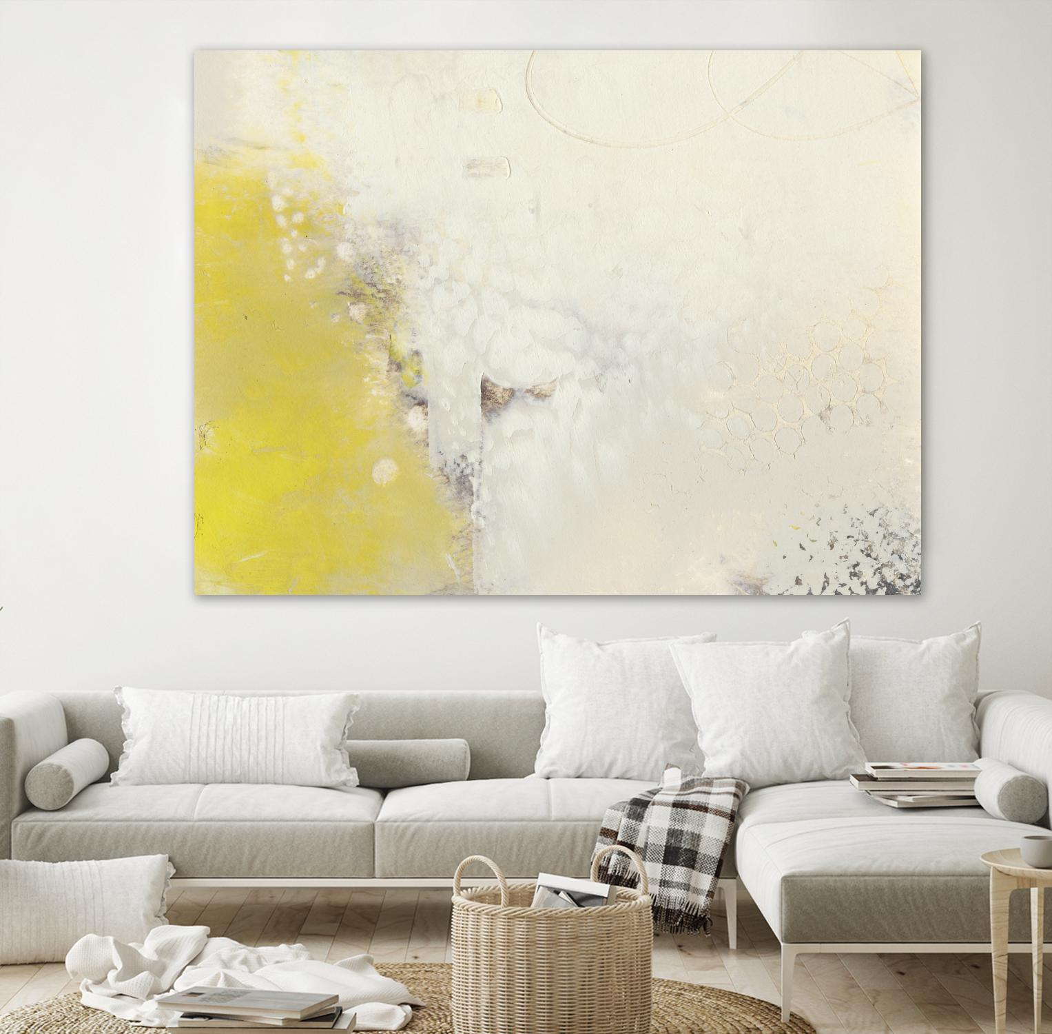Yellow Lux I by Sue Jachimiec on GIANT ART - yellow abstract
