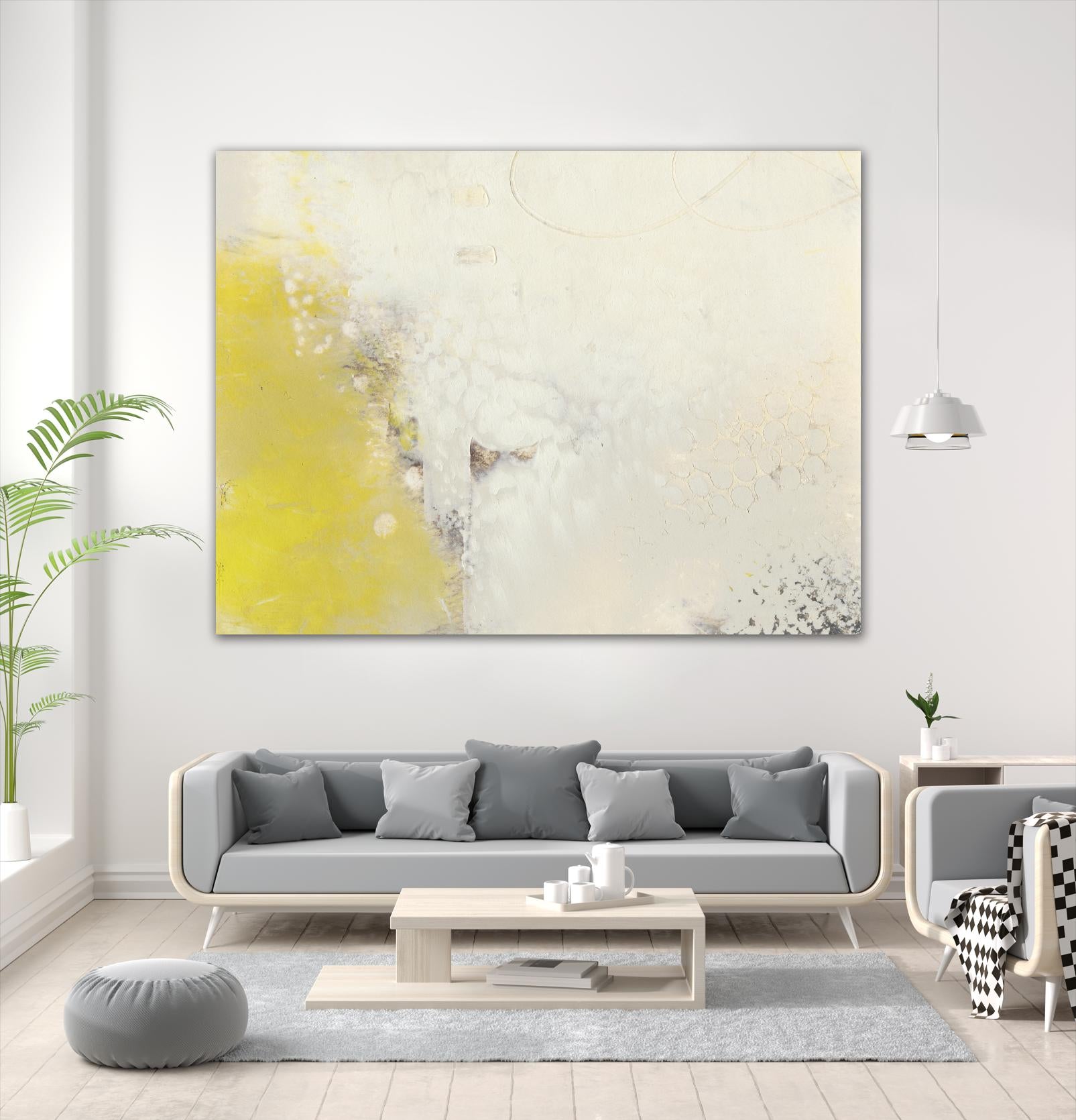 Yellow Lux I by Sue Jachimiec on GIANT ART - yellow abstract