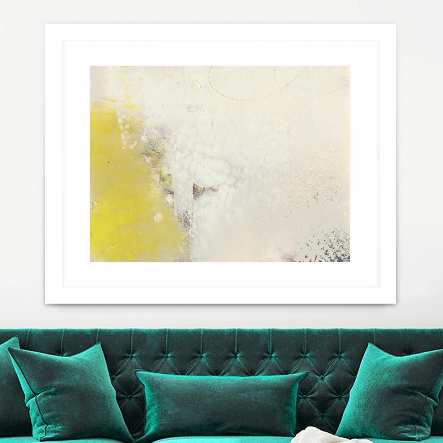 Yellow Lux I by Sue Jachimiec on GIANT ART - yellow abstract