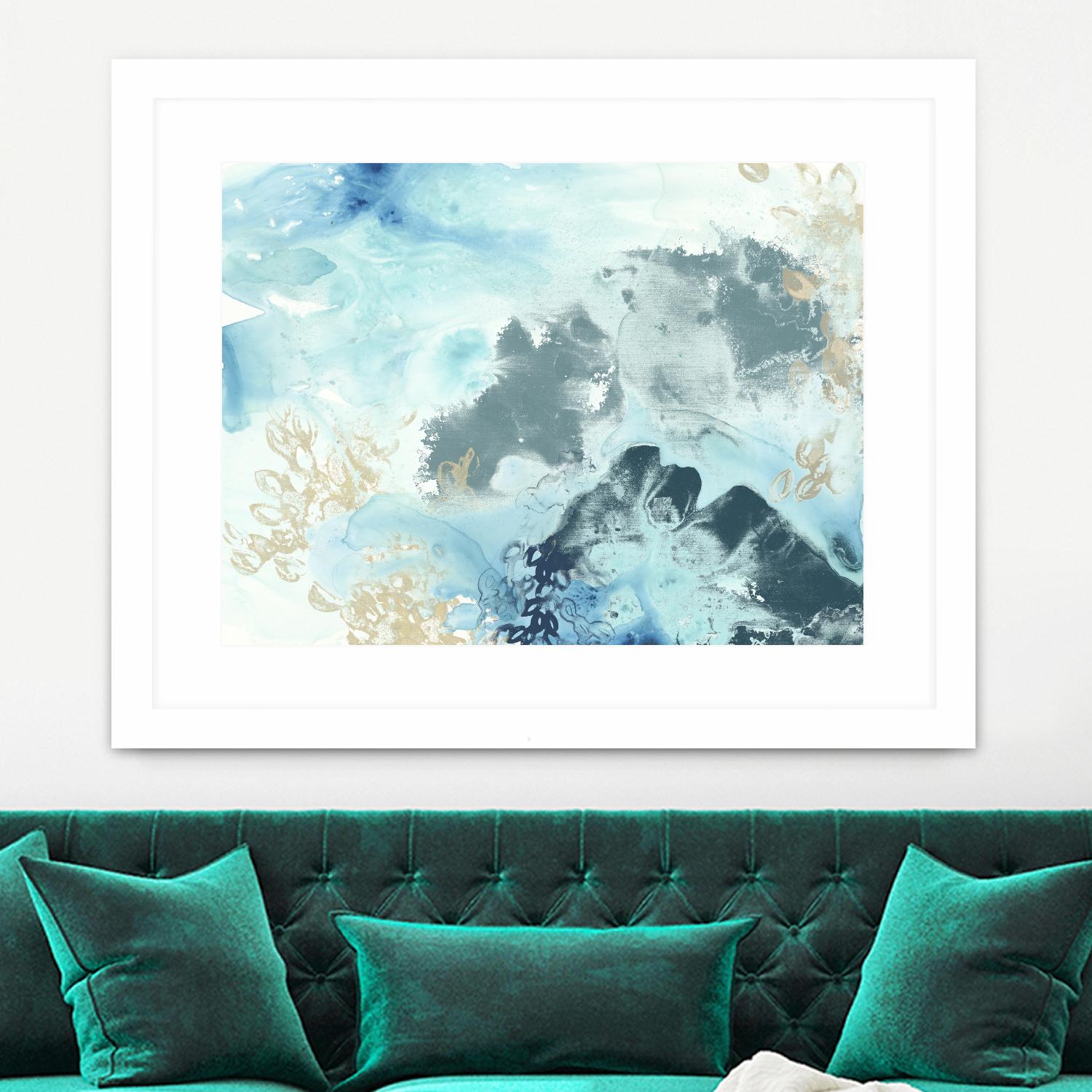 Aqua Wave Form I by June Erica Vess on GIANT ART - blue abstract