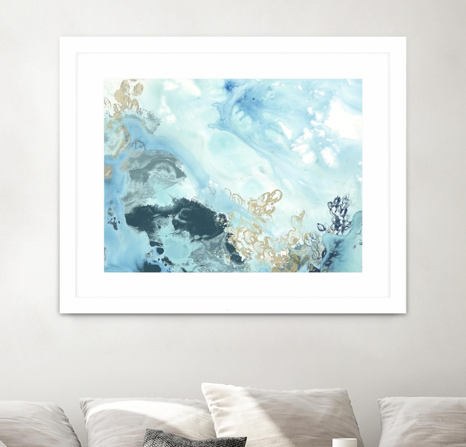 Aqua Wave Form II by June Erica Vess on GIANT ART - blue abstract