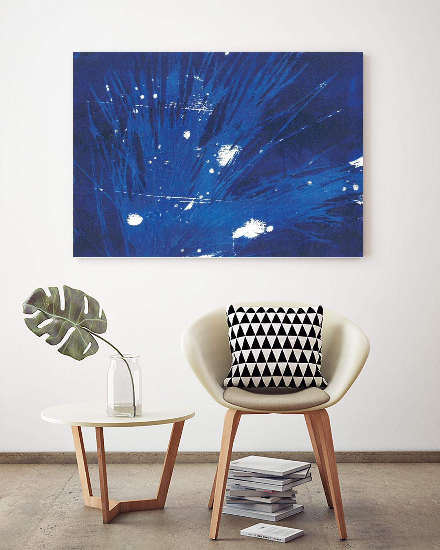 Indigo Burst II by Regina Moore on GIANT ART - blue abstract
