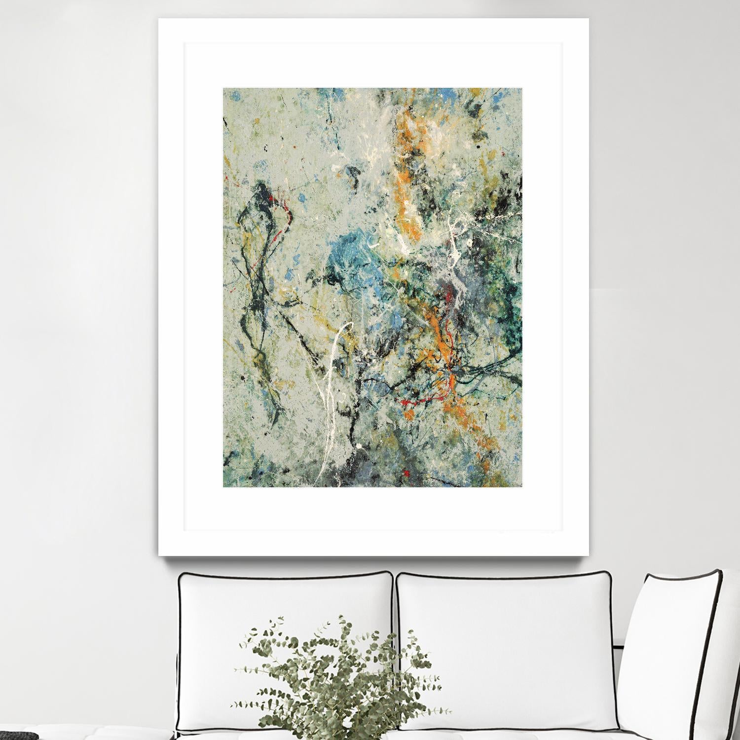 Tango 63 by DAG Inc on GIANT ART - orange abstract pollock