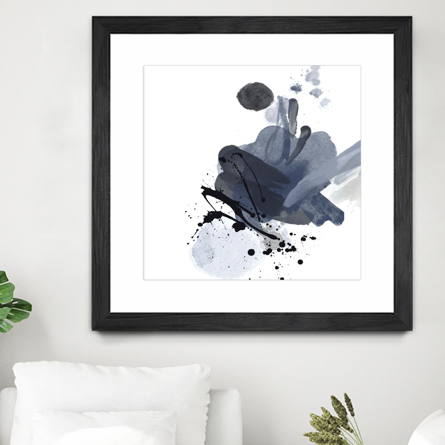 Blue & Black Splash I by Irena Orlov on GIANT ART - blue abstract