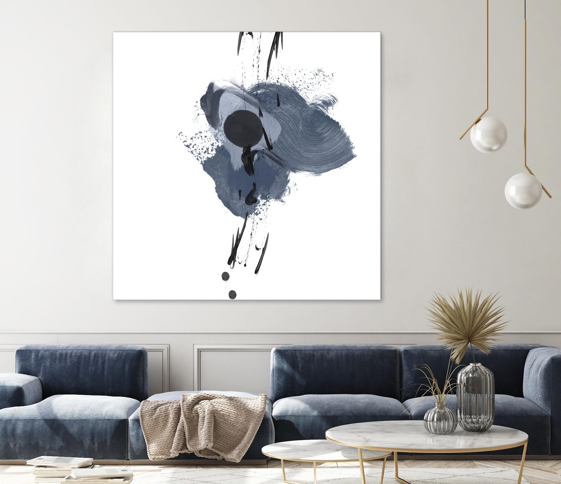 Blue & Black Splash II by Irena Orlov on GIANT ART - blue abstract