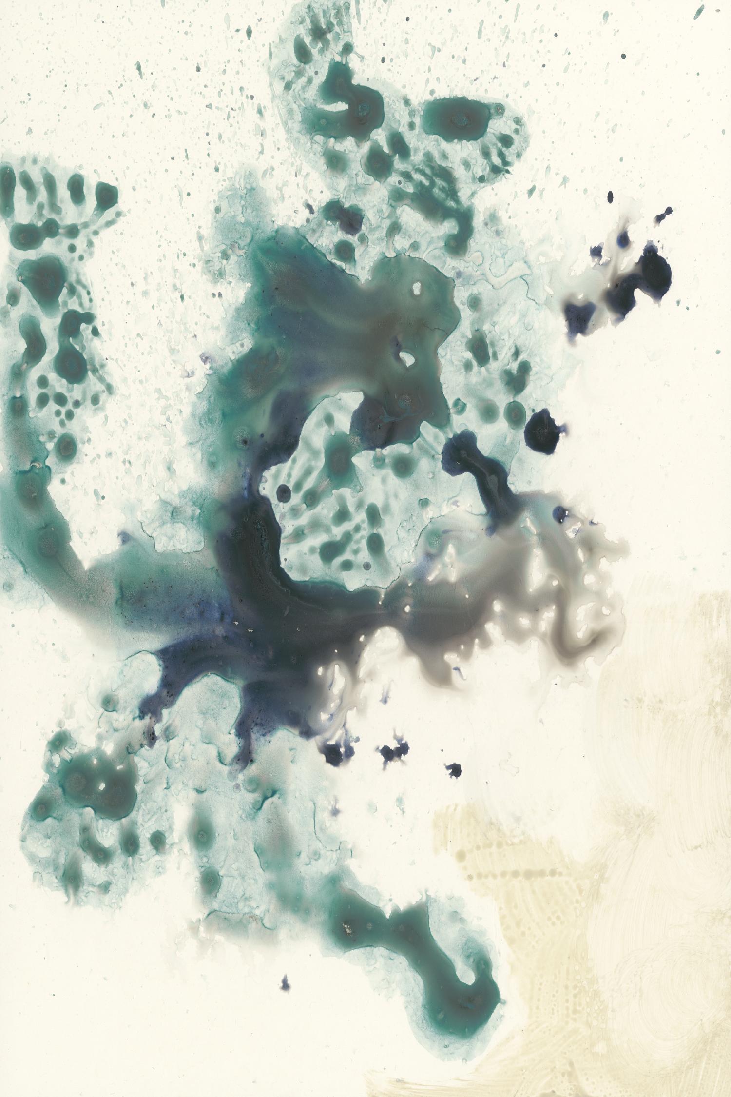 Teal Tributary I by Jennifer Goldberger on GIANT ART - green abstract