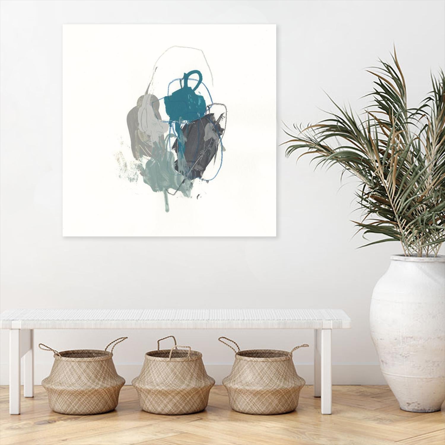 Teal Gesture I by June Erica Vess on GIANT ART - green abstract