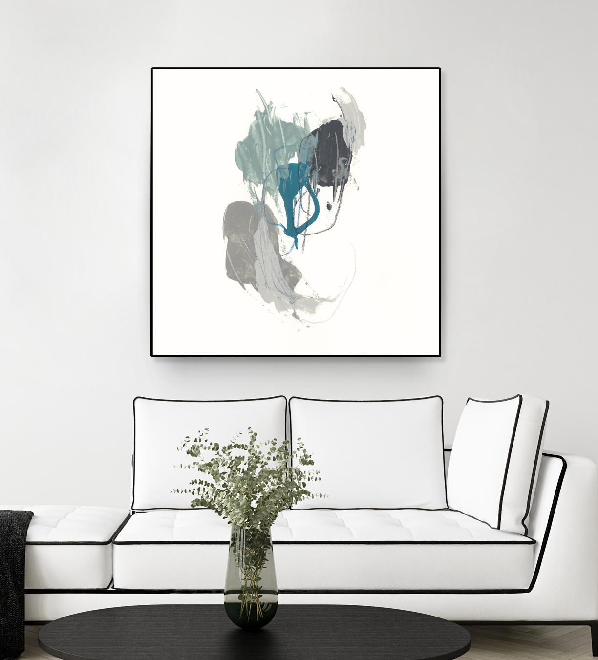 Teal Gesture III by June Erica Vess on GIANT ART - green abstract