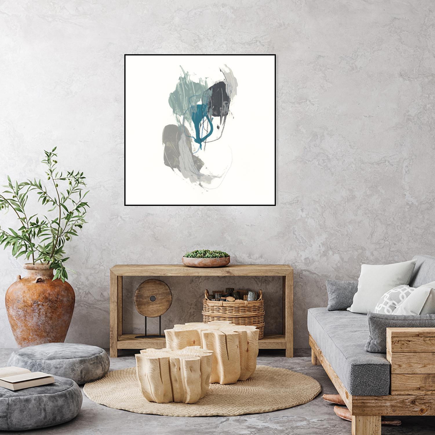 Teal Gesture III by June Erica Vess on GIANT ART - green abstract