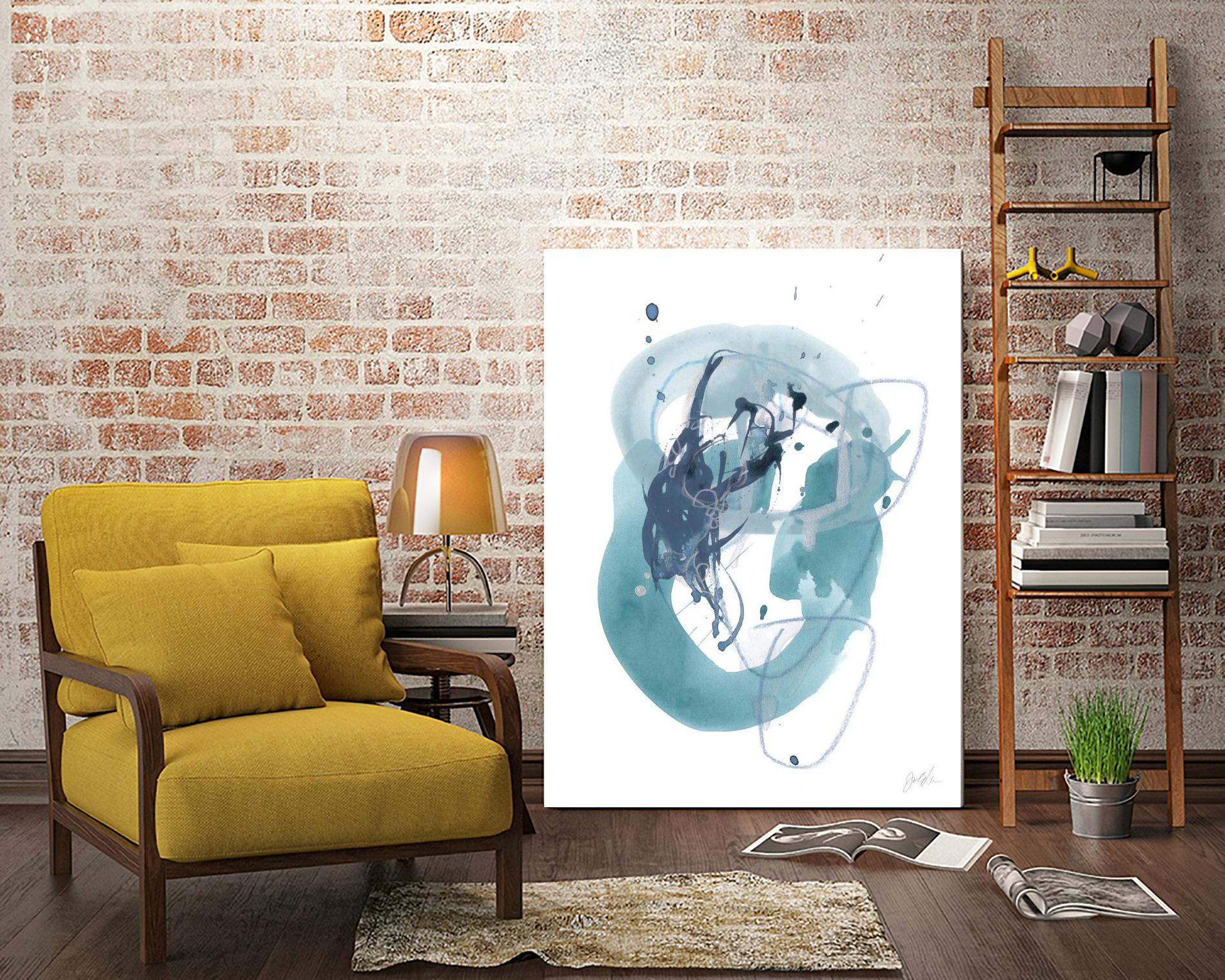 Aqua Orbit IV by June Erica Vess on GIANT ART - blue abstract